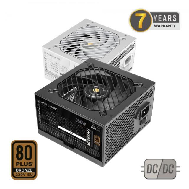 Mars Gaming - MPB750SI, Fuente Alimentación PC ATX 750W, 7 Años Garantía, 80Plus Bronze 230V, 90% Eficiencia, Ventilador SI Extr