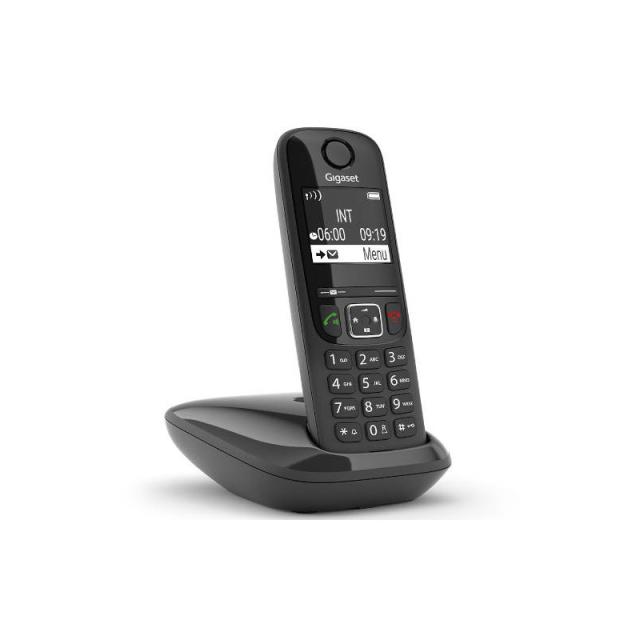 Gigaset - AS690 Teléfono DECT/analógico Identificador de llamadas Negro