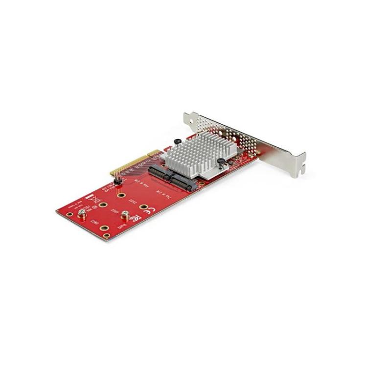 StarTech.com - Tarjeta Adaptadora para 2 SSD M.2 PCIe SSD - Dos SSDs NVMe o AHCI M.2 SSD a x8/x16 PCI Express 3.0 - Compatible c