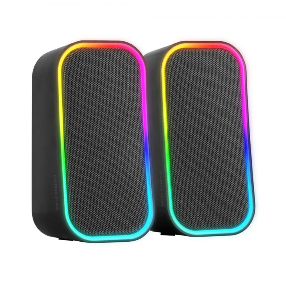 Mars Gaming - MS-OM, Altavoces Gaming 20W, Iluminación Dinámica RGB, Altavoces Bluetooth 5.3 + AUX-IN, Caja de Control de - MSOM