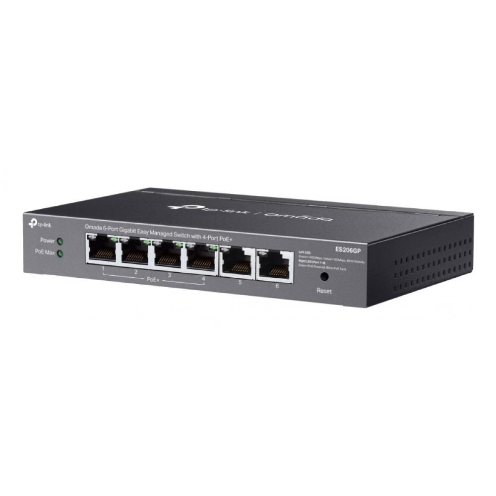 TP-Link - Omada ES206GP switch Gestionado Gigabit Ethernet (10/100/1000) Energía sobre Ethernet (PoE) Negro