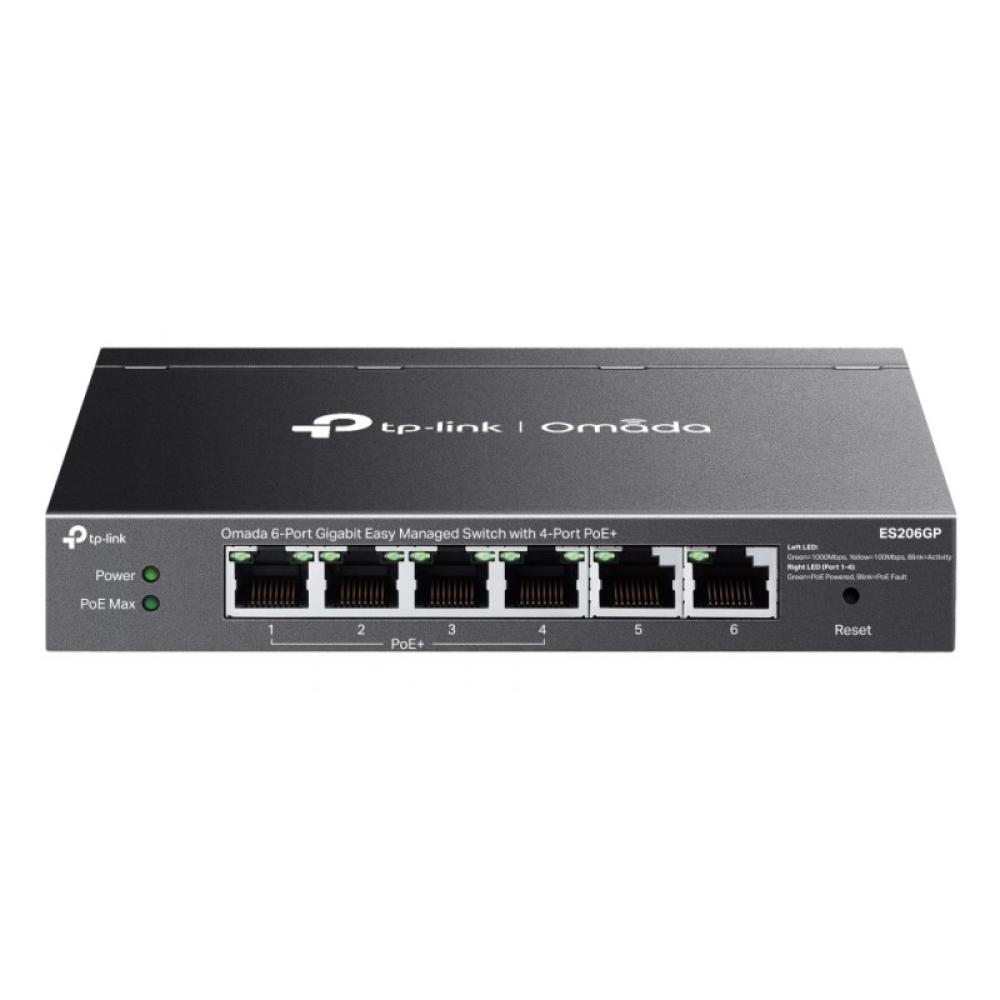 TP-Link - Omada ES206GP switch Gestionado Gigabit Ethernet (10/100/1000) Energía sobre Ethernet (PoE) Negro