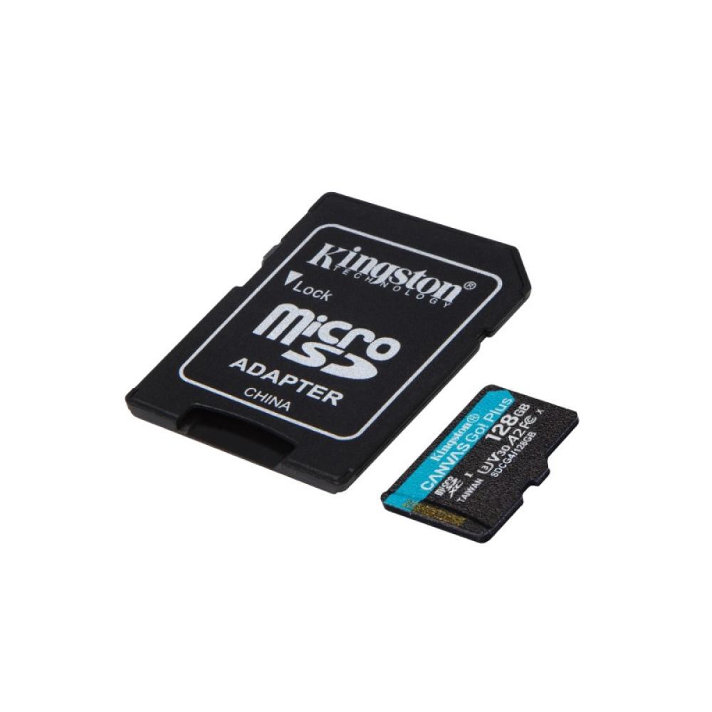 Kingston Technology - Tarjeta microSDXC Canvas Go Plus Gen4 de 128 GB, 200 MB/s, A2 U3 V30 y adaptador