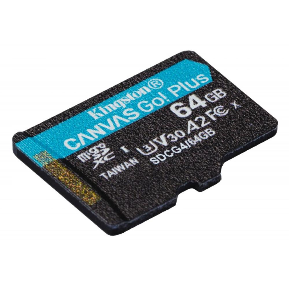 Kingston Technology - Tarjeta microSDXC Canvas Go Plus Gen4 de 64 GB, 200 MB/s, A2 U3 V30 y adaptador