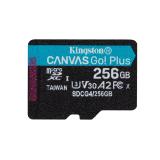 Kingston Technology - Tarjeta microSDXC Canvas Go Plus Gen4 de 256 GB, 200 MB/s, A2 U3 V30 y adaptador