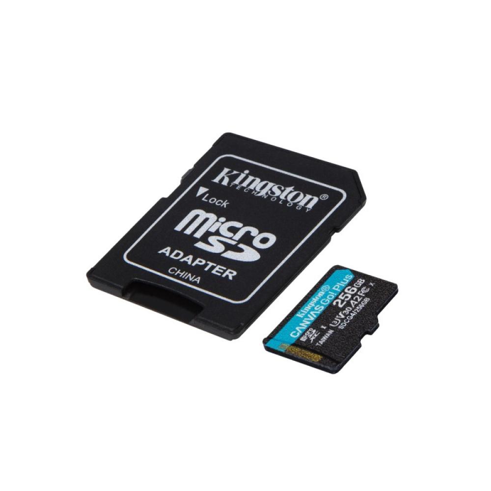 Kingston Technology - Tarjeta microSDXC Canvas Go Plus Gen4 de 256 GB, 200 MB/s, A2 U3 V30 y adaptador
