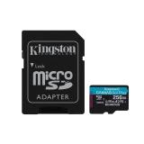 Kingston Technology - Tarjeta microSDXC Canvas Go Plus Gen4 de 256 GB, 200 MB/s, A2 U3 V30 y adaptador