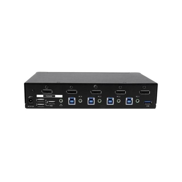 StarTech.com - Switch Conmutador KVM de 4 Puertos DisplayPort 4K con USB 3.0