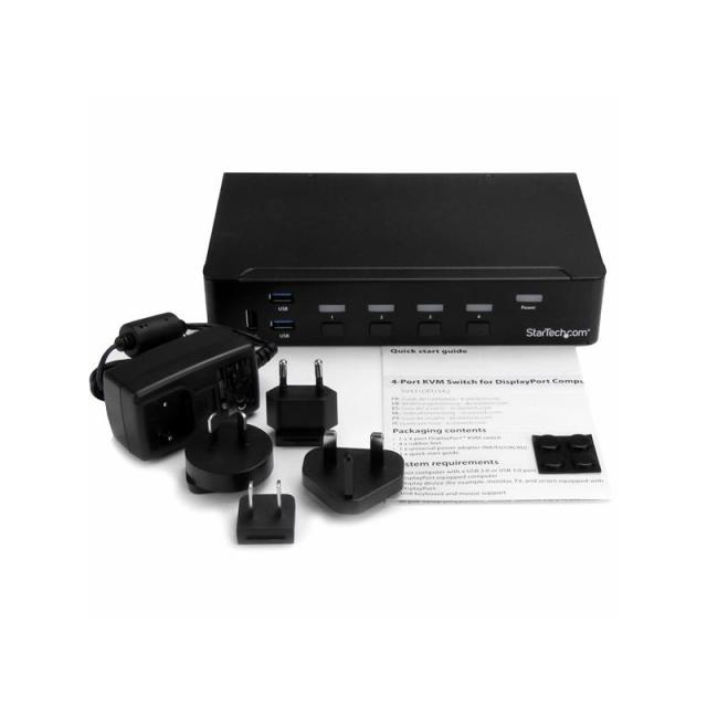 StarTech.com - Switch Conmutador KVM de 4 Puertos DisplayPort 4K con USB 3.0