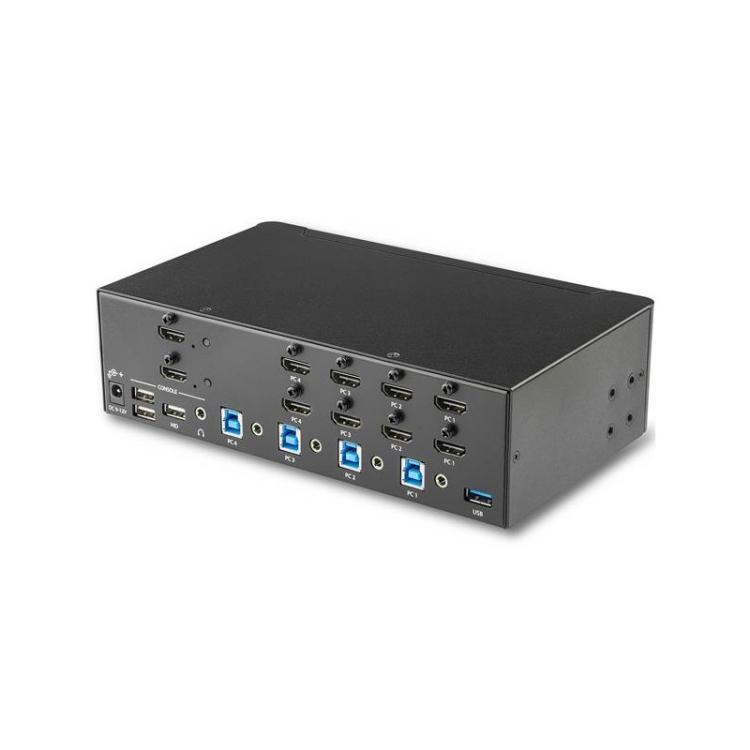 StarTech.com - Switch Conmutador KVM de 4 Puertos HDMI - 4K de 30Hz - de Pantalla Doble