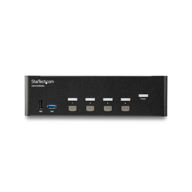 StarTech.com - Switch Conmutador KVM de 4 Puertos HDMI - 4K de 30Hz - de Pantalla Doble