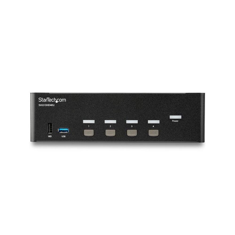 StarTech.com - Switch Conmutador KVM de 4 Puertos HDMI - 4K de 30Hz - de Pantalla Doble