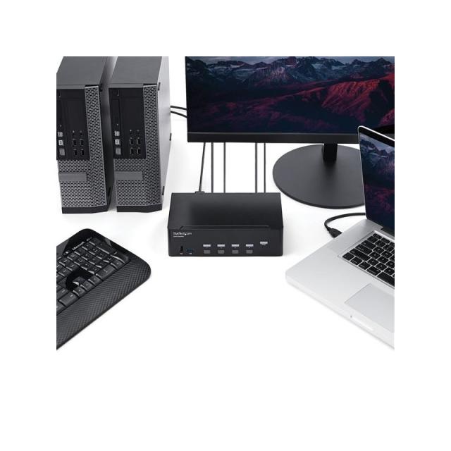 StarTech.com - Switch Conmutador KVM de 4 Puertos HDMI - 4K de 30Hz - de Pantalla Doble