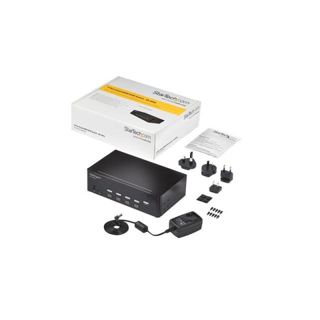 StarTech.com - Switch Conmutador KVM de 4 Puertos HDMI - 4K de 30Hz - de Pantalla Doble