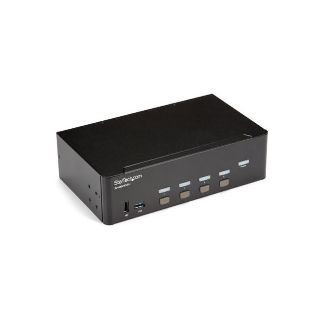 StarTech.com - Switch Conmutador KVM de 4 Puertos HDMI - 4K de 30Hz - de Pantalla Doble