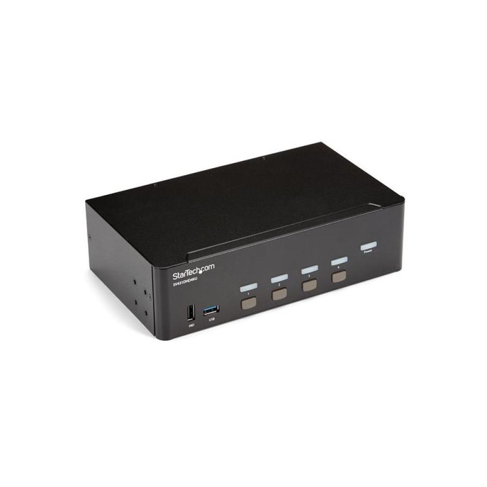 StarTech.com - Switch Conmutador KVM de 4 Puertos HDMI - 4K de 30Hz - de Pantalla Doble