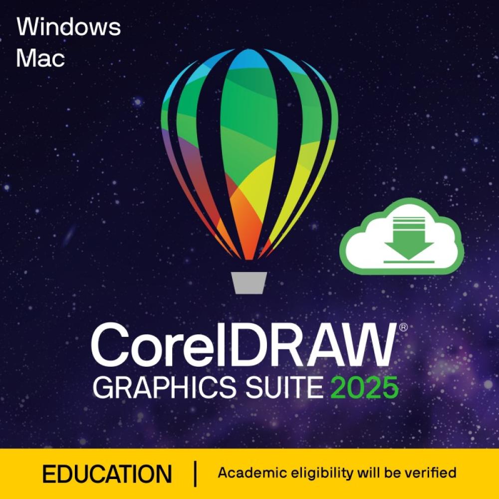 Corel - CorelDRAW GS 2025 Educación (EDU) 1 licencia(s) Electronic License Delivery (ELD) Checo, Alemán, Holandés, Inglés, Españ