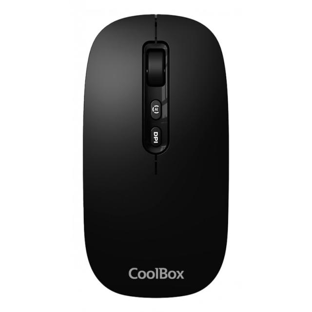 CoolBox - RATON W02 IA NEGRO INALAMBRICO RECARGABLE 500MAH RF+BT 1600DPI COPILOT SILENTCLICK