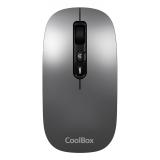 CoolBox - RATON W02 IA GRIS INALAMBRICO RECARGABLE 500MAH RF+BT 1600DPI COPILOT SILENTCLICK