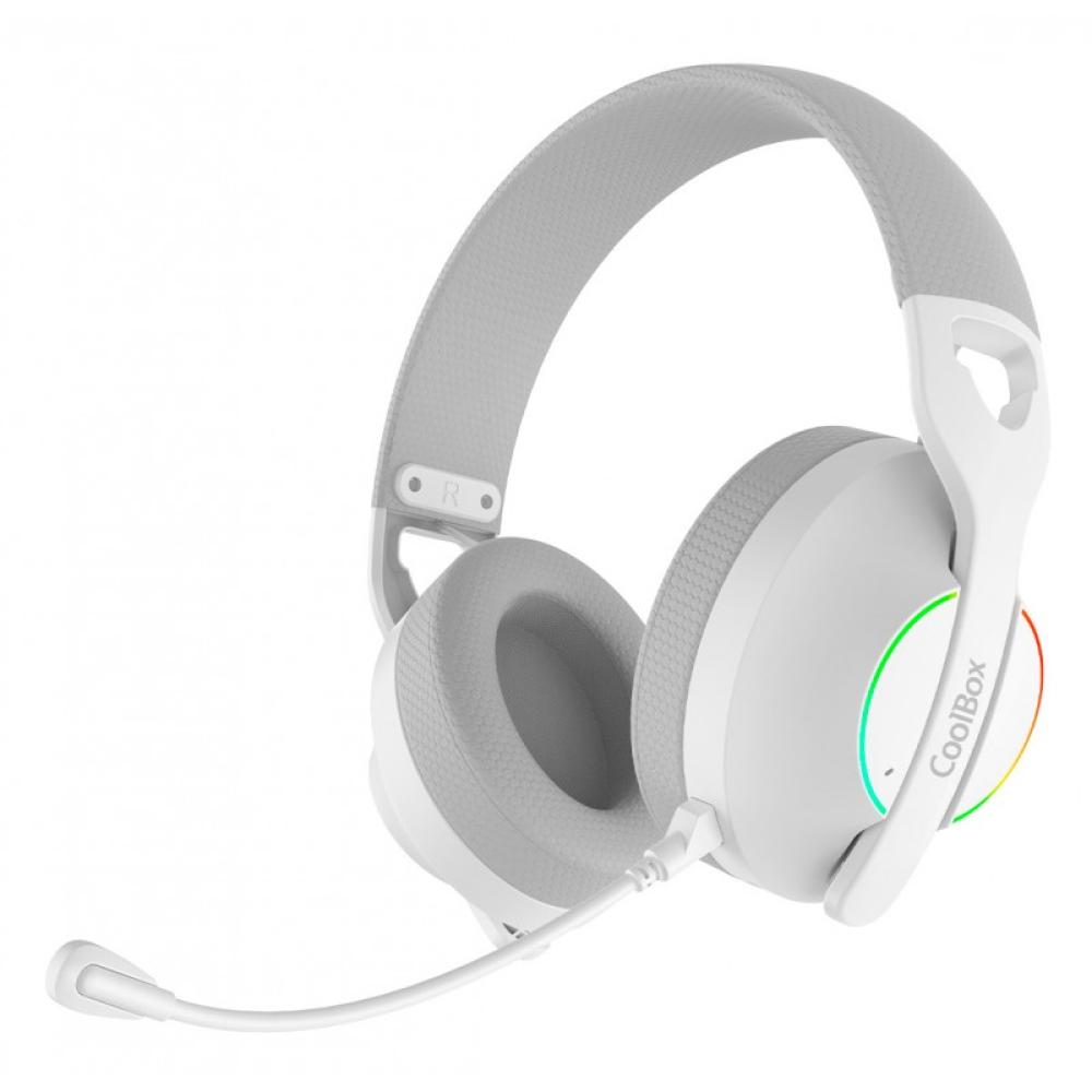 CoolBox - GAMING AURICULARES CON MICRO WB01 RF+BT+3.5 BLANCO PC/CONSOLAS