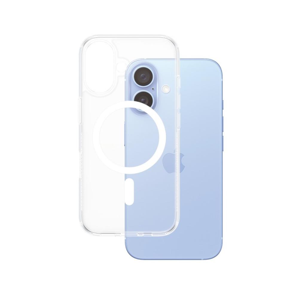 PanzerGlass - HardCase Transparent w. White MagSafe iPhone 16 funda para teléfono móvil Transparente