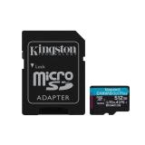 Kingston Technology - Tarjeta microSDXC Canvas Go Plus Gen4 de 512 GB, 200 MB/s, A2 U3 V30 y adaptador