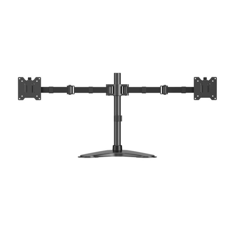 AISENS - Soporte de Mesa Con Peana Eco Giratorio e Inclinable para Monitor/TV 20kg (3 Pivotes, 2 Brazos) de 17"-35", Negro