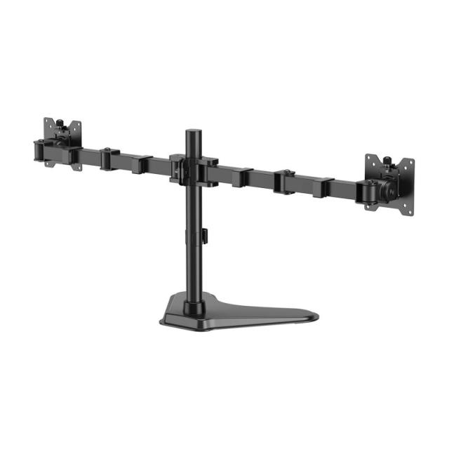 AISENS - Soporte de Mesa Con Peana Eco Giratorio e Inclinable para Monitor/TV 20kg (3 Pivotes, 2 Brazos) de 17"-35", Negro