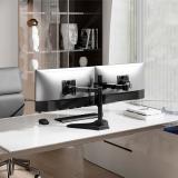 AISENS - Soporte de Mesa Con Peana Eco Giratorio e Inclinable para Monitor/TV 20kg (3 Pivotes, 2 Brazos) de 17"-35", Negro