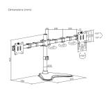 AISENS - Soporte de Mesa Con Peana Eco Giratorio e Inclinable para Monitor/TV 20kg (3 Pivotes, 2 Brazos) de 17"-35", Negro