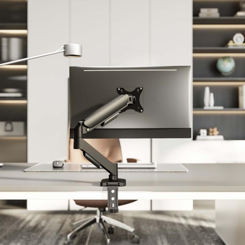 AISENS - Soporte de Mesa Eco Contrapeso Giratorio e Inclinable para Monitor/TV 9KG (3 Pivotes, 1 Brazo) de 17"-32", Negro