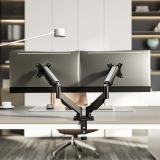 AISENS - Soporte de Mesa Eco Contrapeso Giratorio e Inclinable para Monitor/TV 9KG (3 Pivotes, 2 Brazos) de 17"-32", Negro