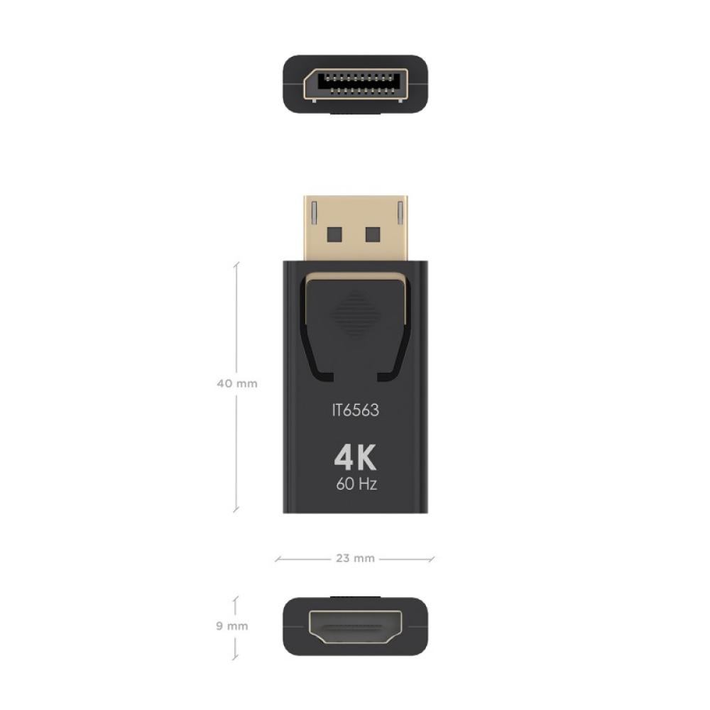 AISENS - Conversor DisplayPort a HDMI 4K@60HZ, DP/M-HDMI/H, Negro