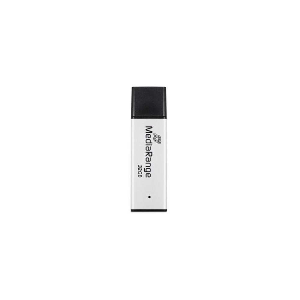 MediaRange - MR1900 unidad flash USB 32 GB USB tipo A 3.2 Gen 1 (3.1 Gen 1) Negro, Plata