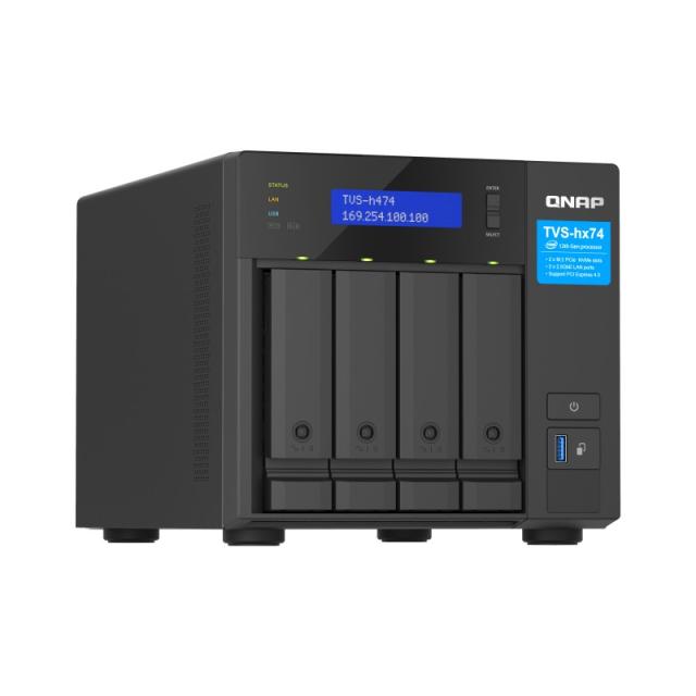 QNAP - TVS-H474 NAS Torre Intel® Pentium® G7400 8 GB DDR4 0 TB QuTS hero Negro