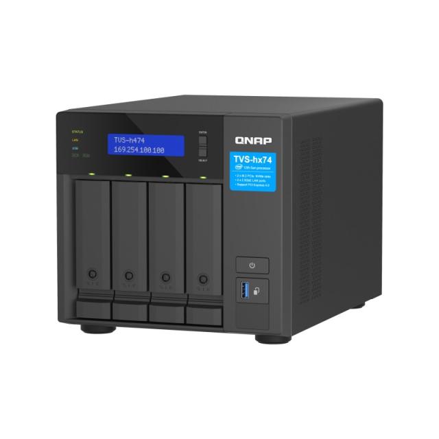 QNAP - TVS-H474 NAS Torre Intel® Pentium® G7400 8 GB DDR4 0 TB QuTS hero Negro