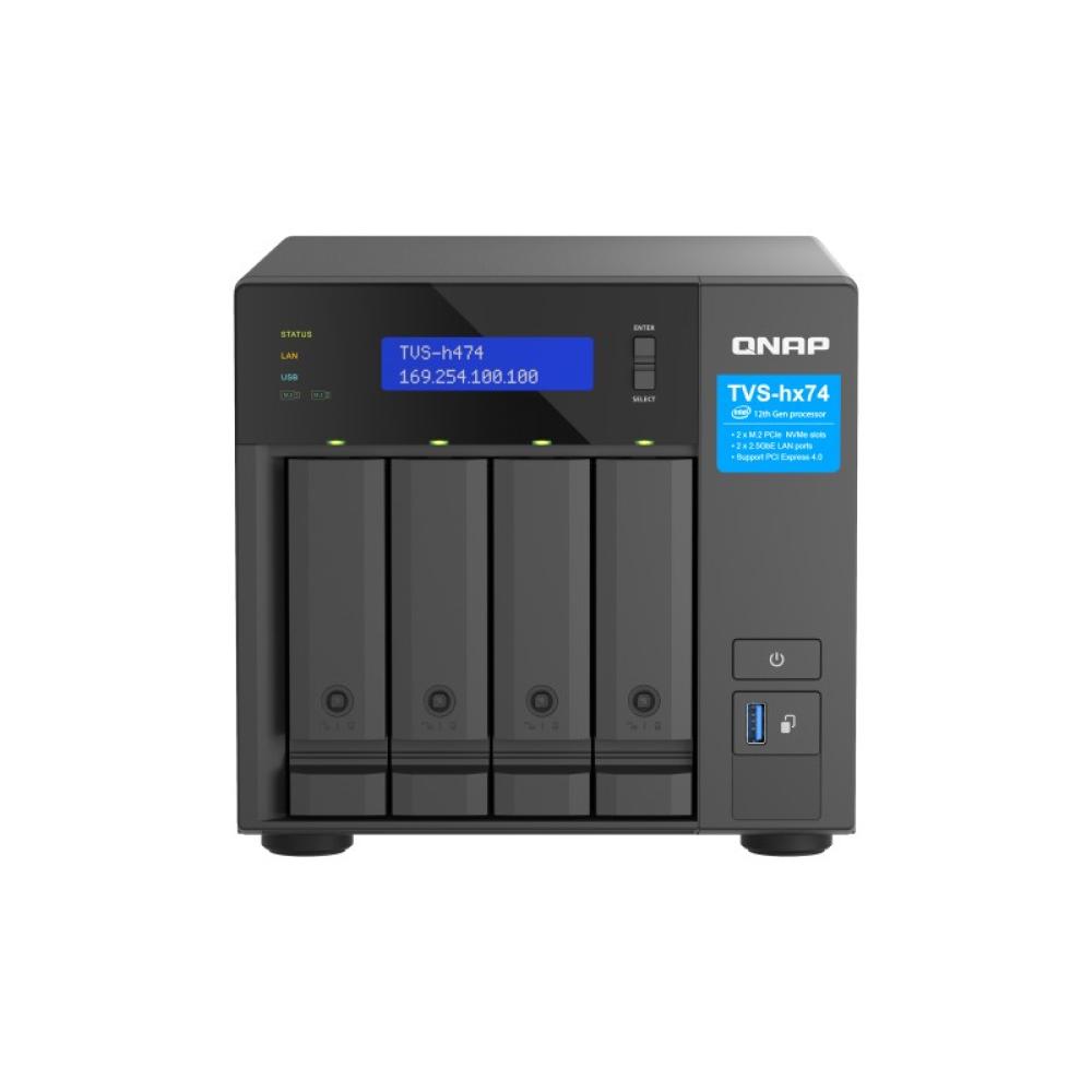 QNAP - TVS-H474 NAS Torre Intel® Pentium® G7400 8 GB DDR4 0 TB QuTS hero Negro