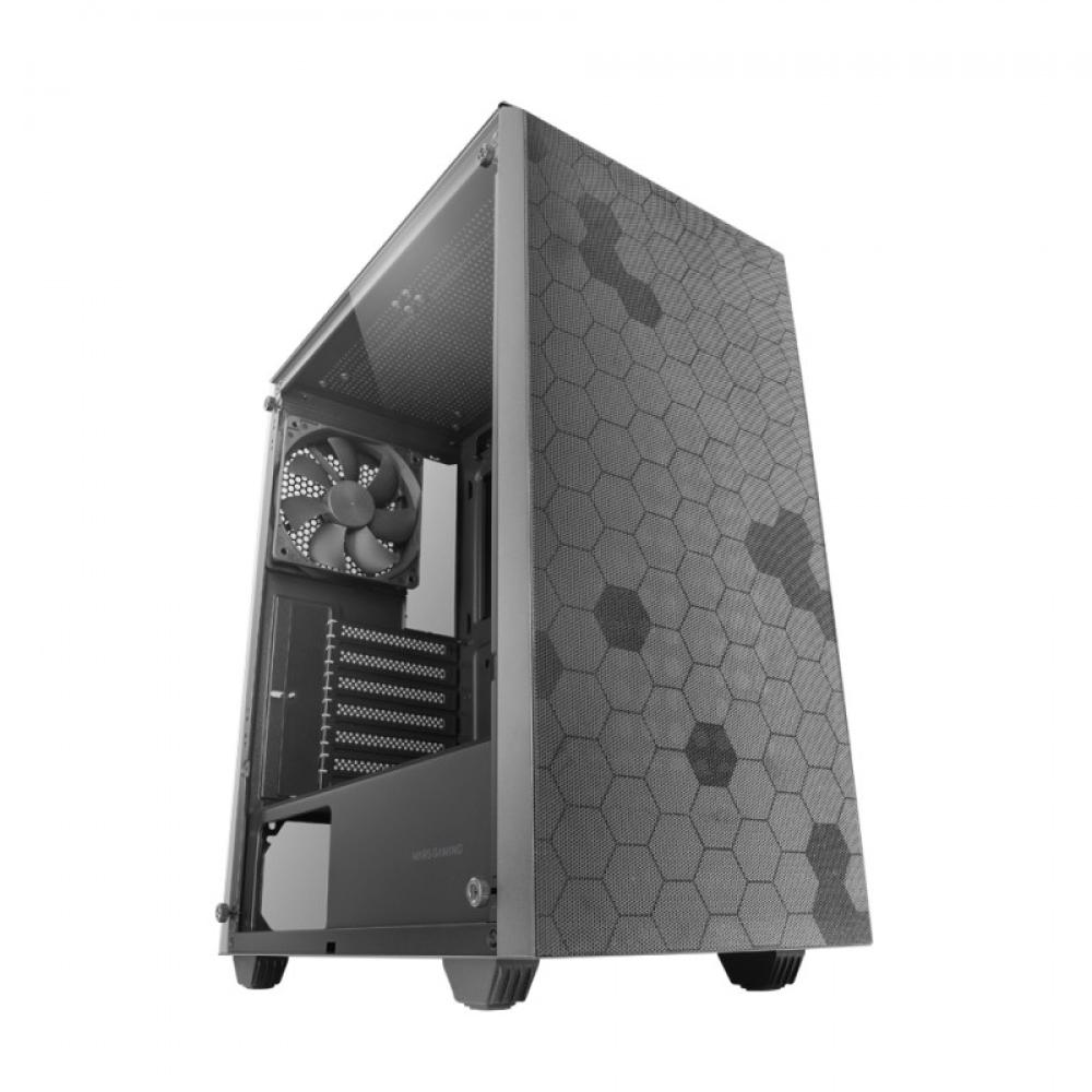 Mars Gaming - MC-Q3, Caja Semitorre ATX, Ventana Lateral Completa Cristal Templado, Doble Rejilla Magnética Antipolvo Frontal +