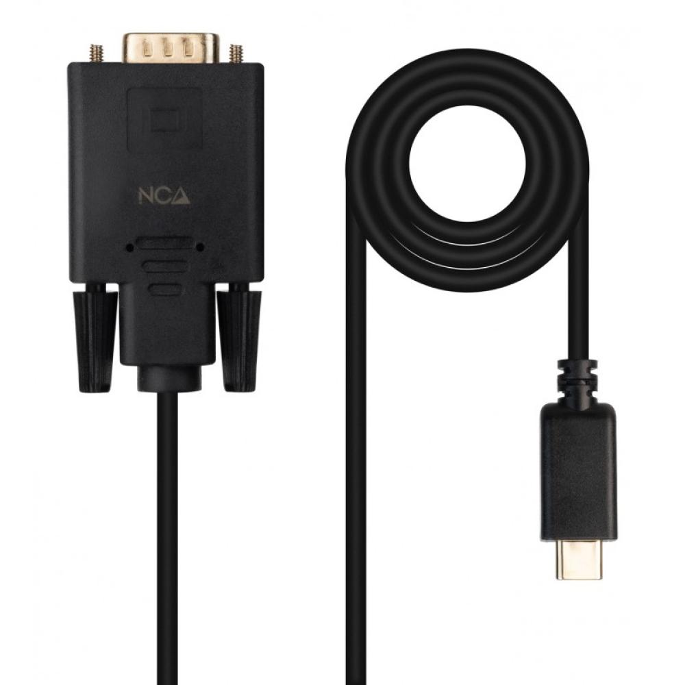 Nanocable - Cable Conversor USB-C/M a VGA/M, 1.8 m, Negro