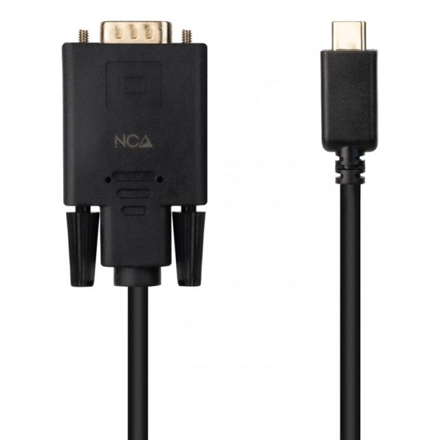 Nanocable - Cable Conversor USB-C/M a VGA/M, 1.8 m, Negro