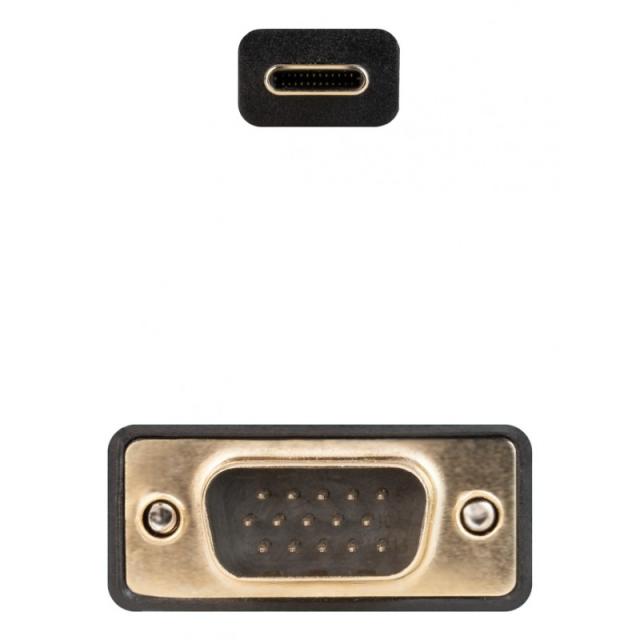 Nanocable - Cable Conversor USB-C/M a VGA/M, 1.8 m, Negro