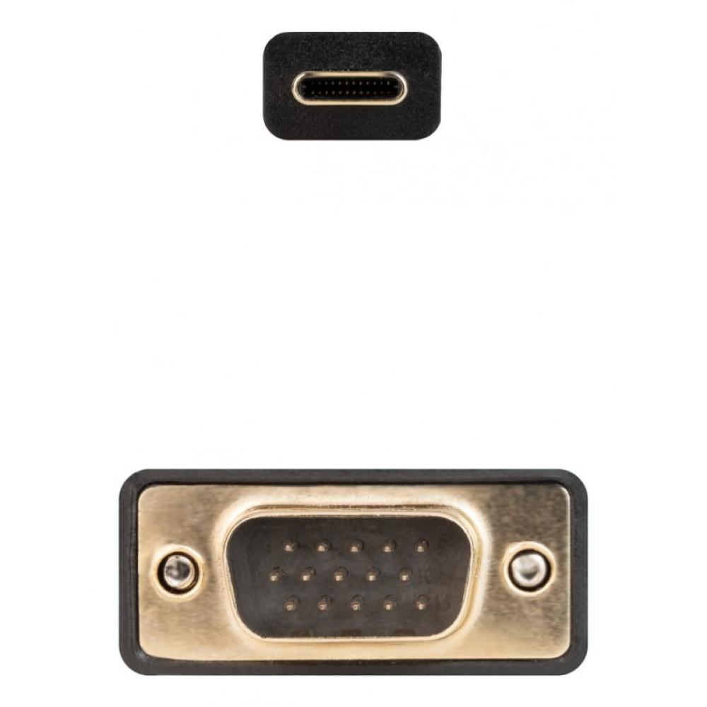 Nanocable - Cable Conversor USB-C/M a VGA/M, 1.8 m, Negro