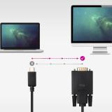Nanocable - Cable Conversor USB-C/M a VGA/M, 1.8 m, Negro
