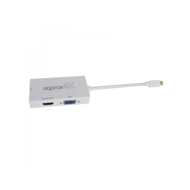 Approx - appC37 DisplayPort VGA + HDMI + DVI Blanco