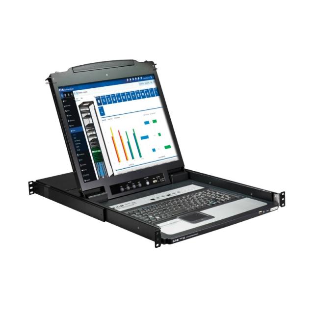 Eaton - B020-U16-19-K KVM de Consola NetDirector de 16 puertos 1U para instalar en rack, con LCD de 19 pulgadas + 8 cables combi