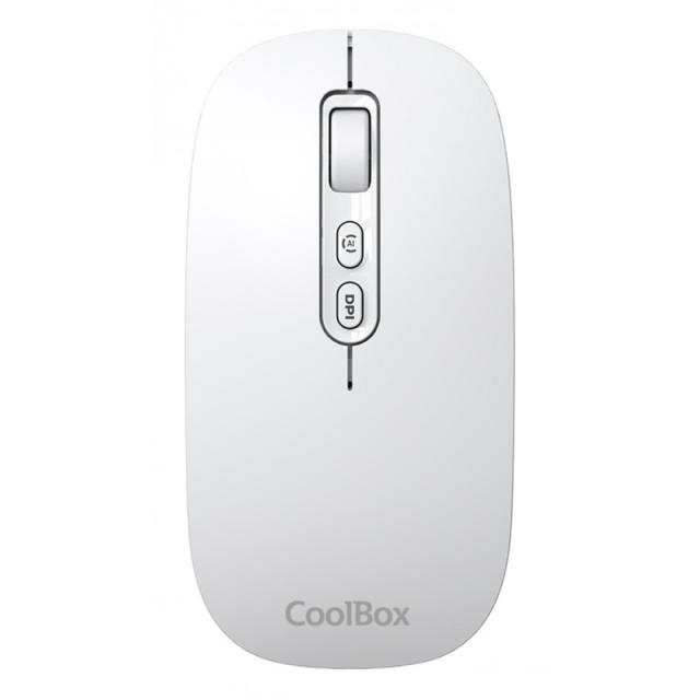 CoolBox - RATON W02 IA BLANCO INALAMBRICO RECARGABLE 500MAH RF+BT 1600DPI COPILOT SILENTCLICK