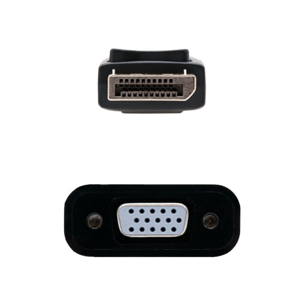 Nanocable - Conversor DisplayPort a sVGA, DisplayPort/M-sVGA/H, Negro, 15 cm