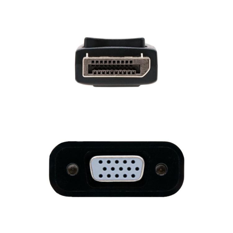 Nanocable - Conversor DisplayPort a sVGA, DisplayPort/M-sVGA/H, Negro, 15 cm