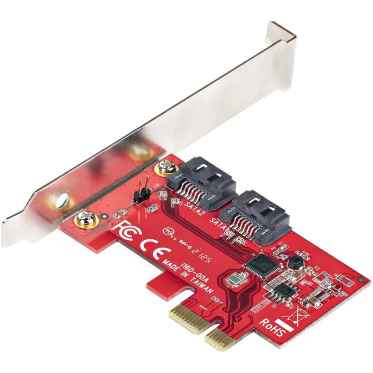 StarTech.com - Tarjeta PCIe SATA - Tarjeta PCI Express Controladora de 2 Puertos SATA de 6Gbps - de Perfil Completo o Bajo - Tar