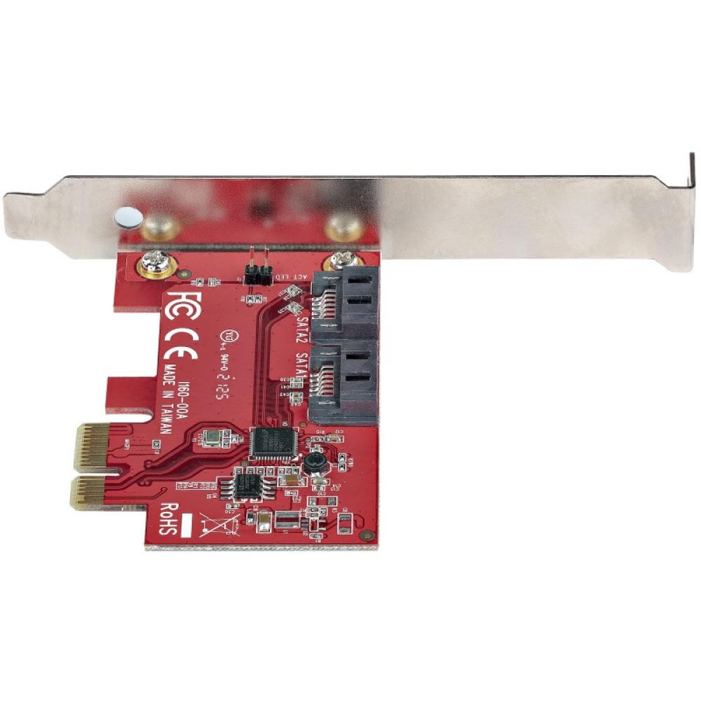 StarTech.com - Tarjeta PCIe SATA - Tarjeta PCI Express Controladora de 2 Puertos SATA de 6Gbps - de Perfil Completo o Bajo - Tar
